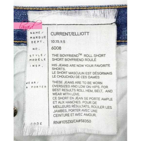 Current/Elliott Boyfriend Roll Shorts Super Loved Destroy Distressed Destroyed - Picture 9 of 11